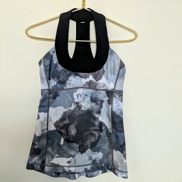 lululemon athletica Tops - Lululemon Tinted Canvas 6 watercolor logo tank top